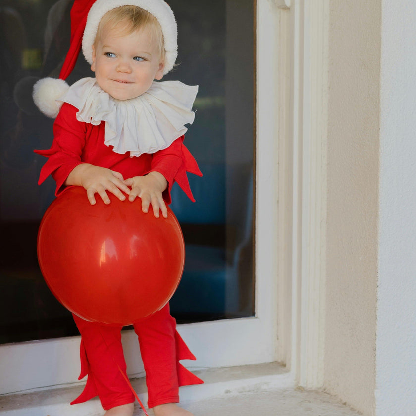 Red Holiday Elf Pajama Costume, Santa Costume