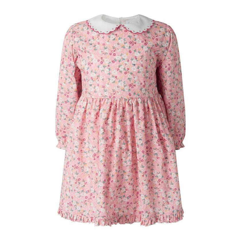 Floral Scalloped Collar Dress