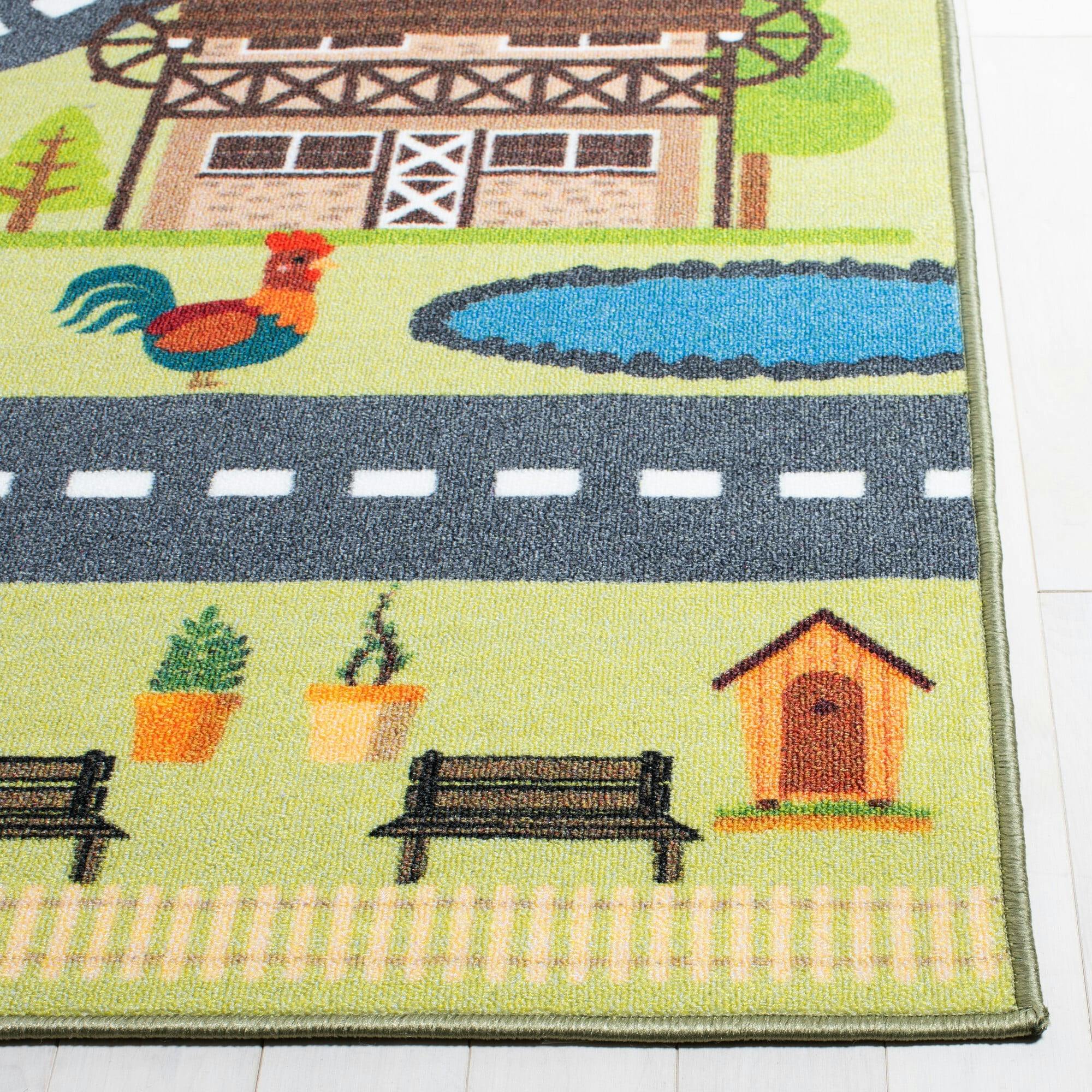 Kids Playhouse Journey Rug, Green