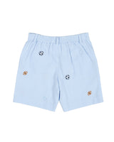 Check Seersucker Short W/Embroidered Sport Balls