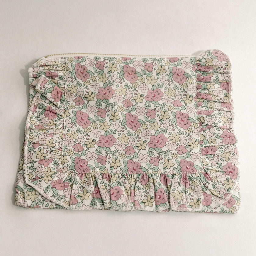 Betsy Ann Timeless Floral Ruffle Zipper Pouch