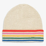 Kids cotton beanie in rainbow stripe