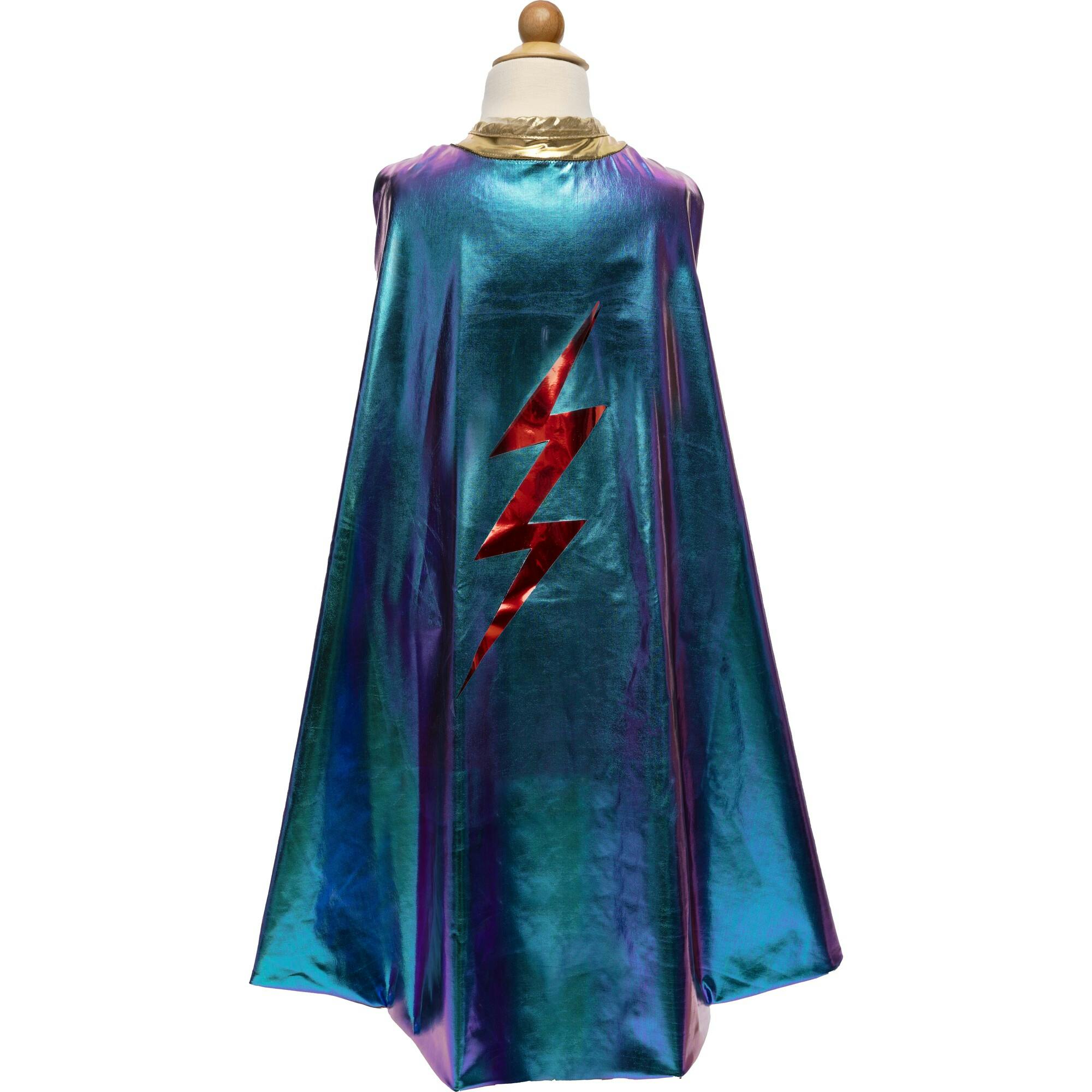 Reversible Blue Lightning Holographic Cape
