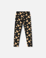 Jersey Leggings Black Teddy Print