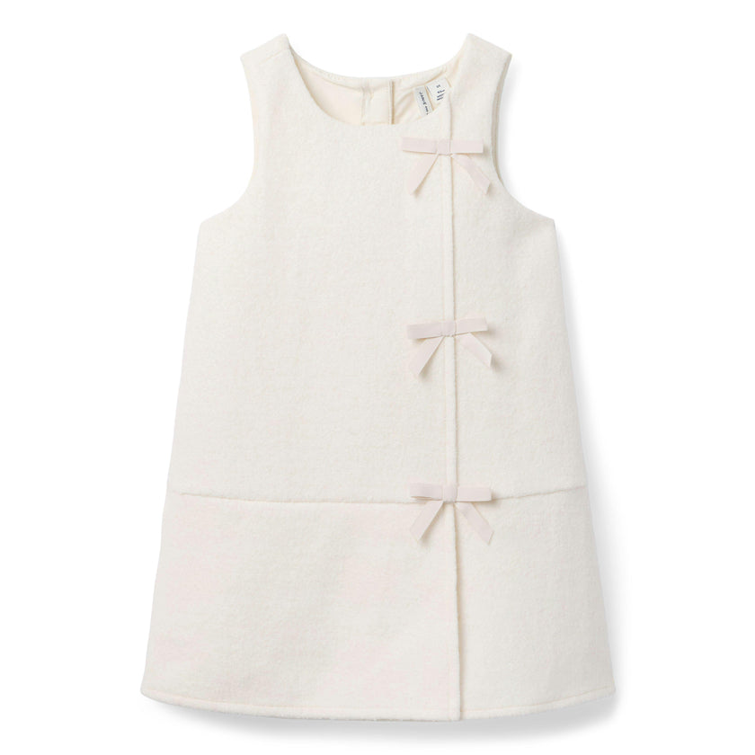 The Sherpa Bow Dress, ivory