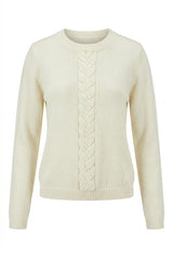 Knit Top With Braided Knit At Front