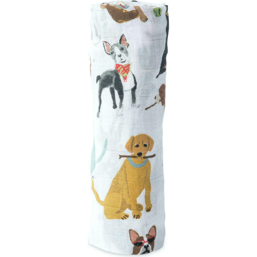 Cotton Muslin Swaddle Blanket - Woof