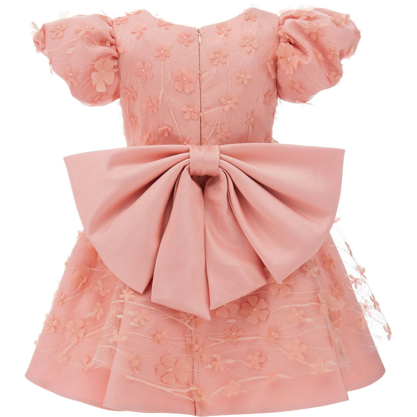 Coral Moneta Floral Bow Dress