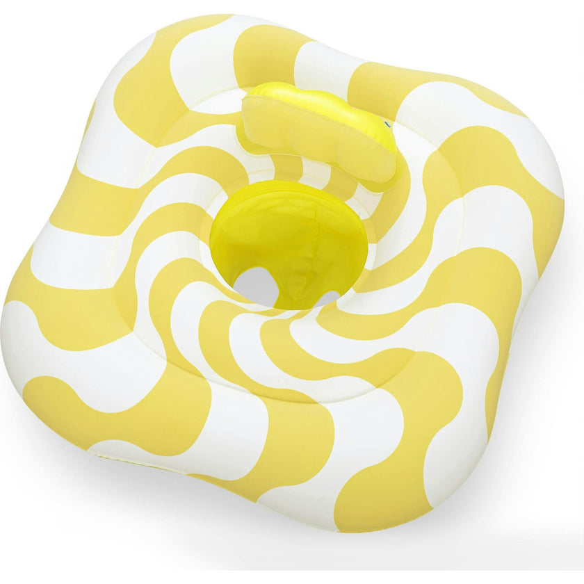 Comfort Plush: Baby Float - Yellow Wavy Square