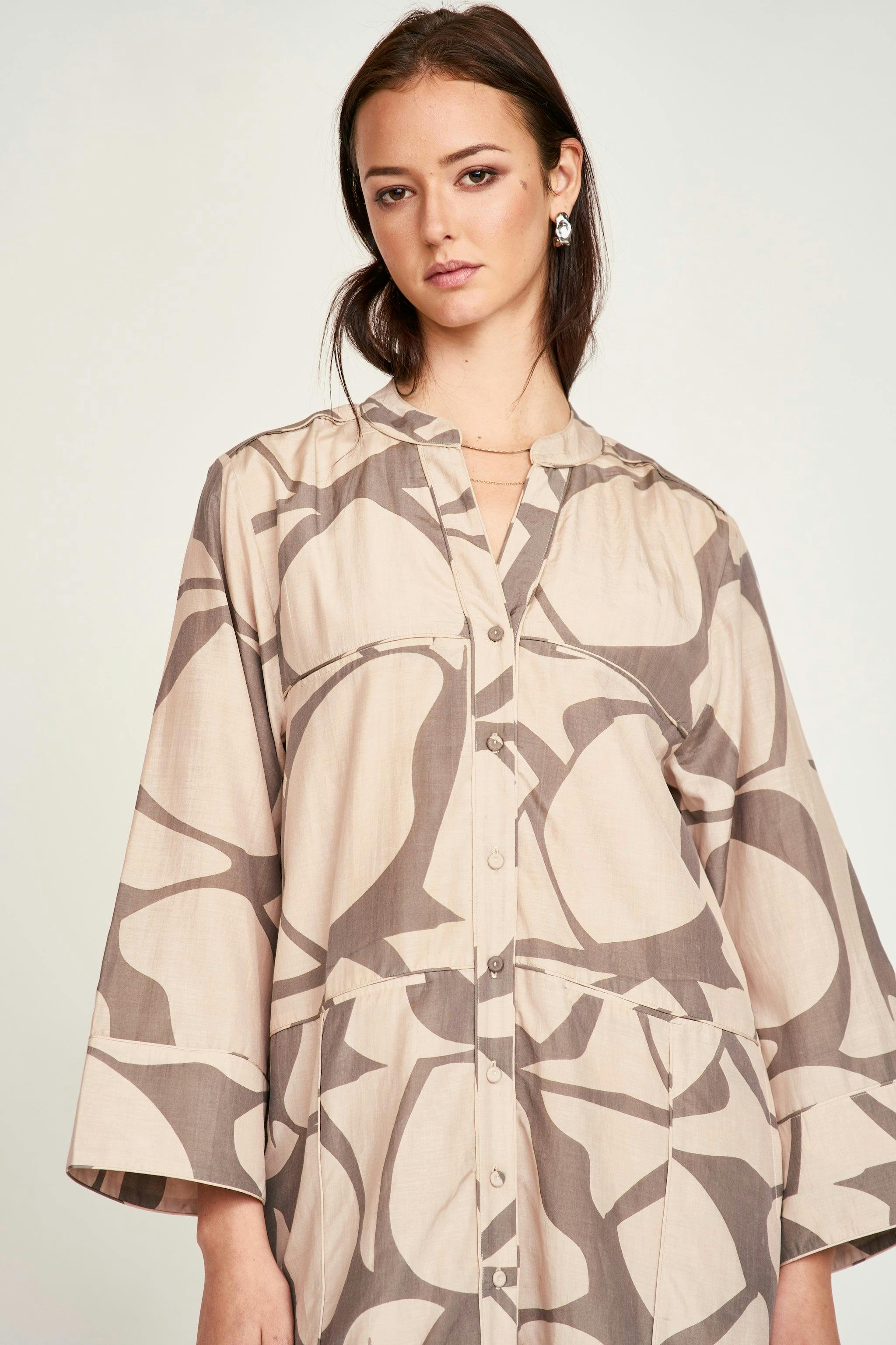 Malmo Dress in Putty Jurassic
