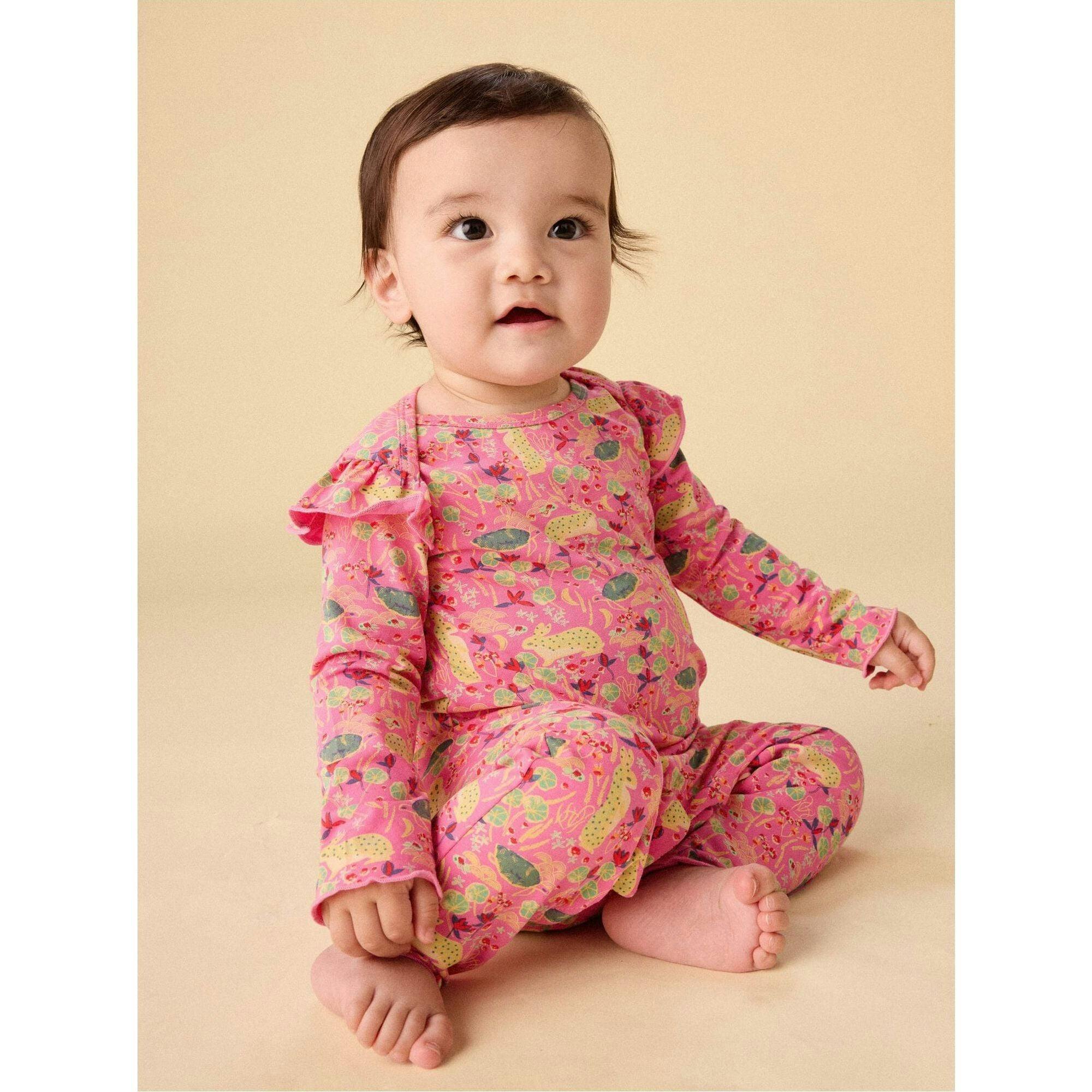 Ruffle Shoulder Baby Romper