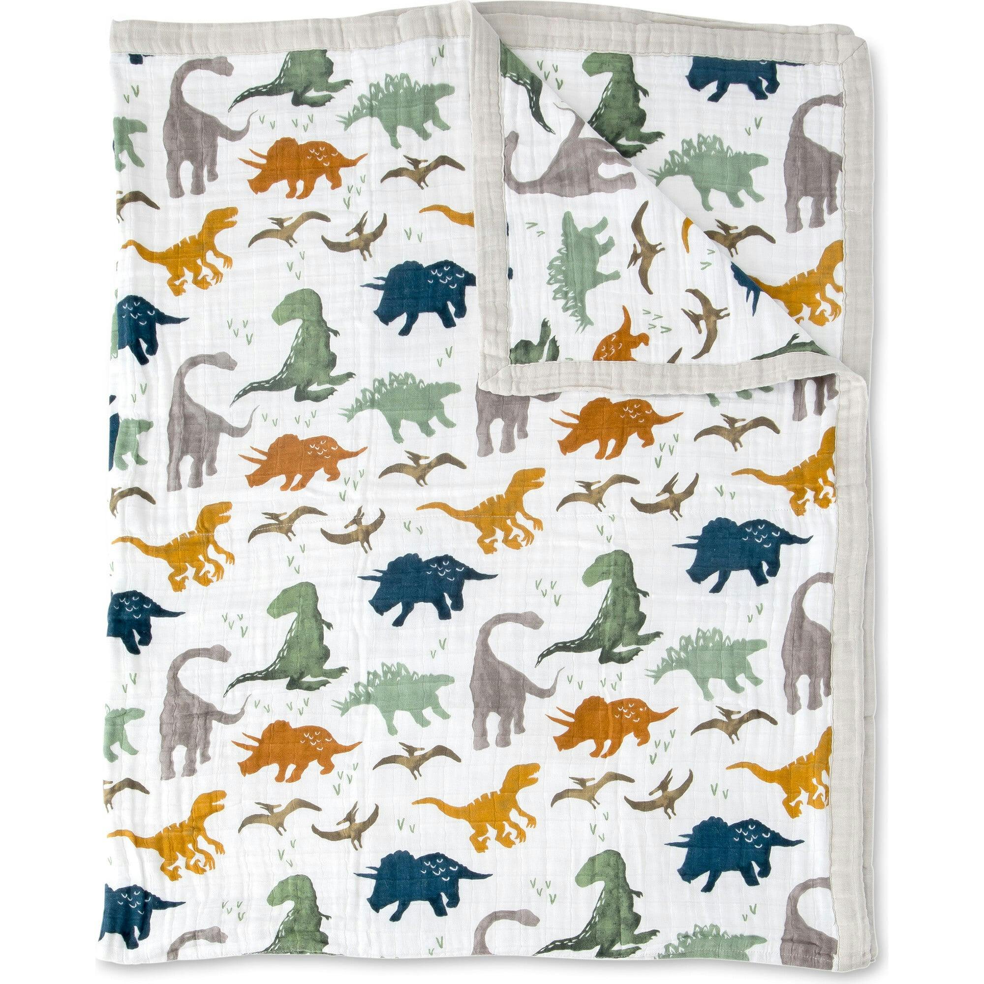 Cotton Muslin Quilted Throw - Dino Friends
