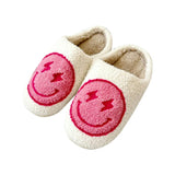 Tweens Plush Slippers with a Happy Face and Lightning Bolt Eyes