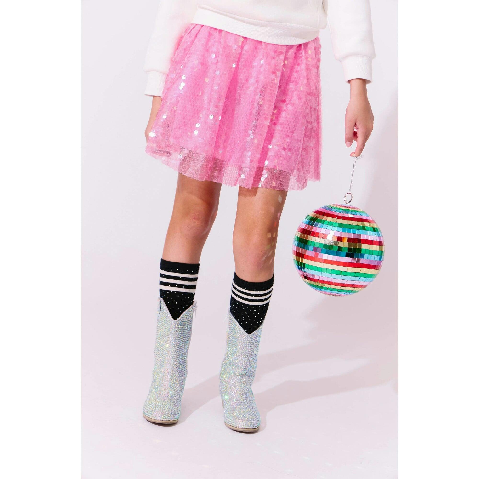 Bubble Gum Hot Pink Sequin Skirt
