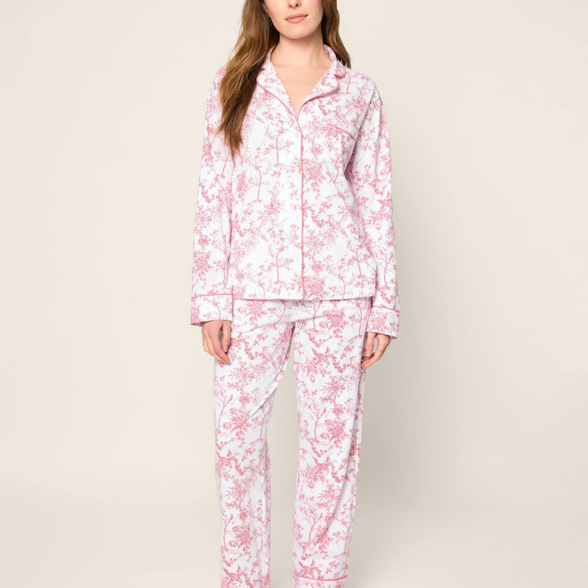 Women's Pima Pajama Set in Pink Timeless Toile