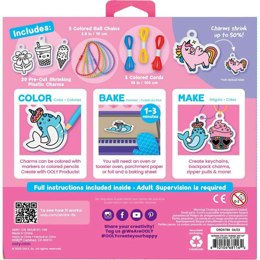 Shrink-its! DIY Shrink Art Kit - Cute Crew - 20 Charms