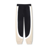 Black & Beige Color-Block Tracksuit