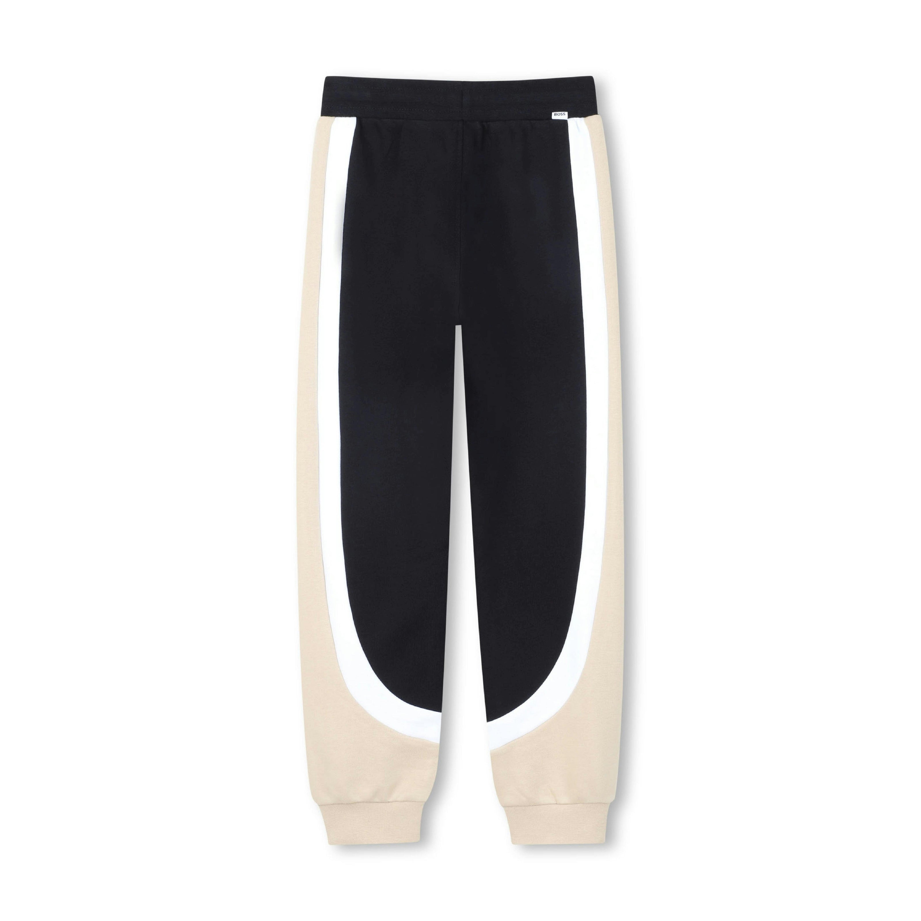 Black & Beige Color-Block Tracksuit