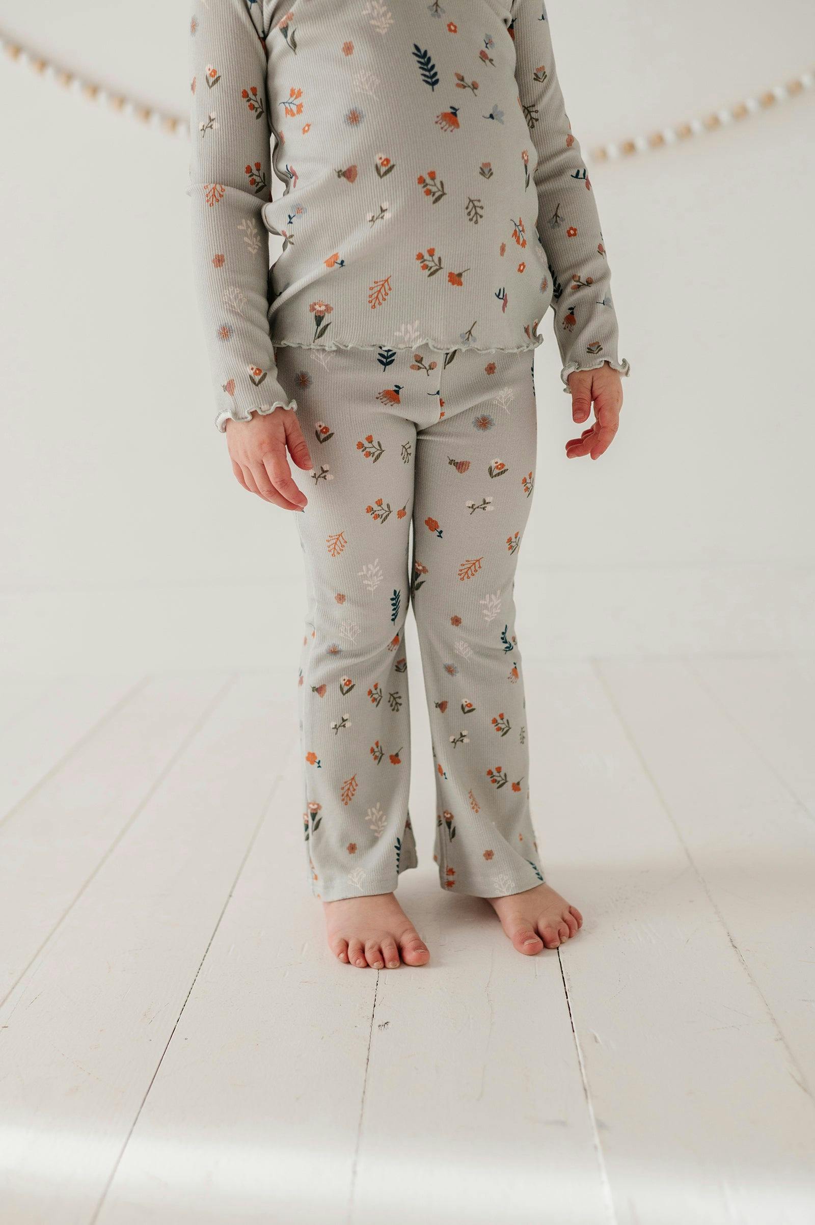Girls Flare Pants in Botanical
