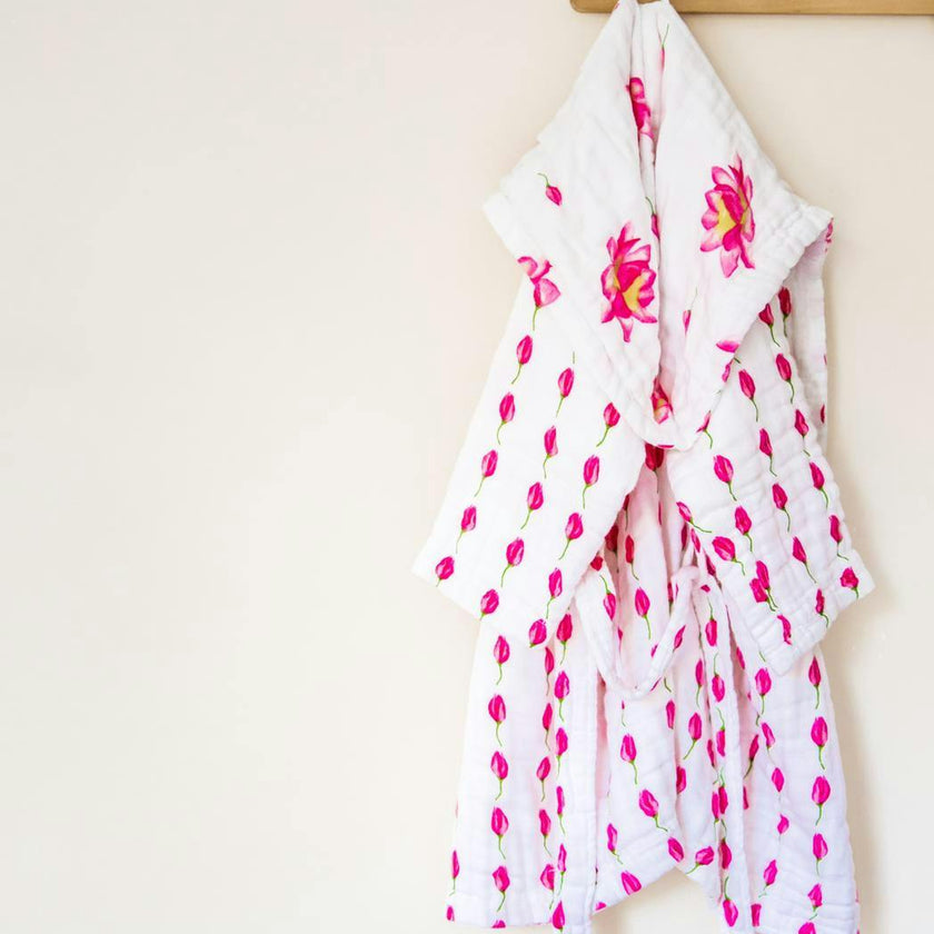 Certified Organic Muslin Reversible Bath Robe