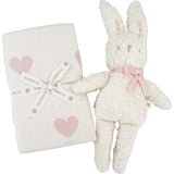 Heart I Love You Blanket and Bunny Plush Toy Gift Set