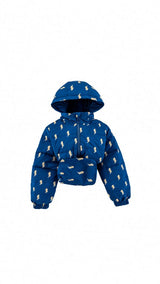 Blake Hooded Reversible Lightweight Down Puffer Jacket, Navy Lightning