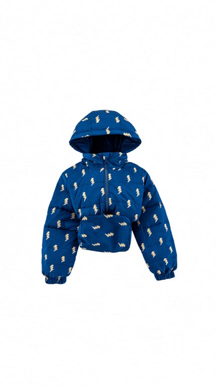 Blake Hooded Reversible Lightweight Down Puffer Jacket, Navy Lightning