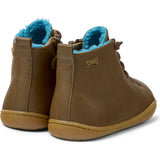 Peu Cami Elastic Lace Fur Insole Leather Ankle Boots, Brown
