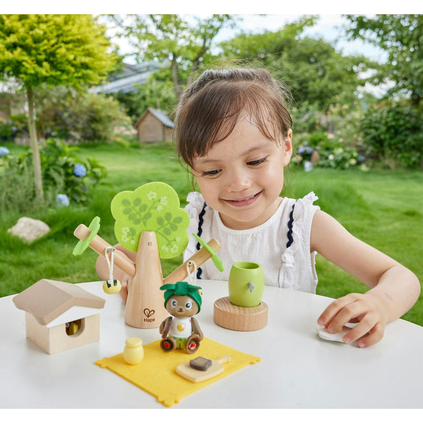 Hape: Honey Bees Picnic - 10pc Wooden Nature Pretend Play Toy