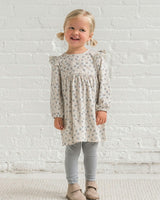 Mika Armhole Ruffle Long Sleeve Dress Betty Floral / Purple + Olive