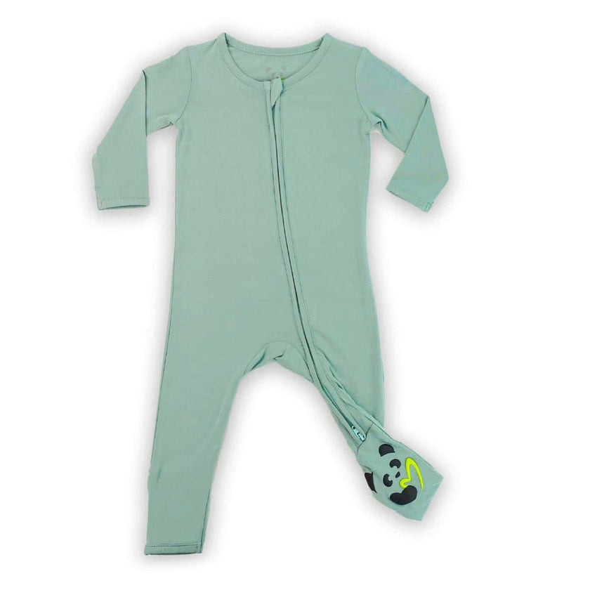 Misty Green Bamboo Convertible Footie