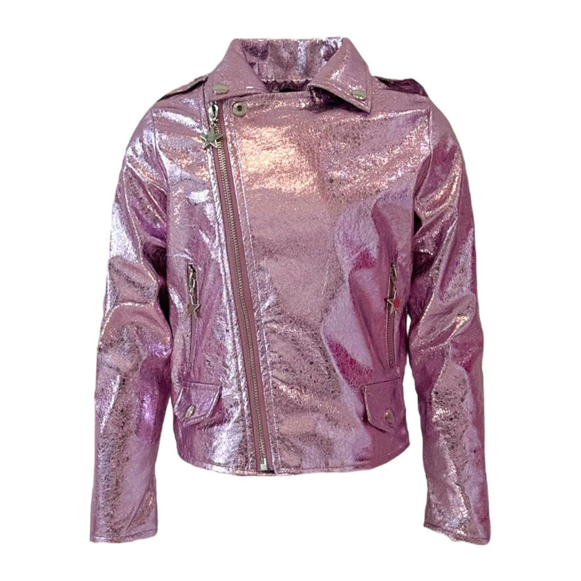 Metallic Rose Moto Jacket