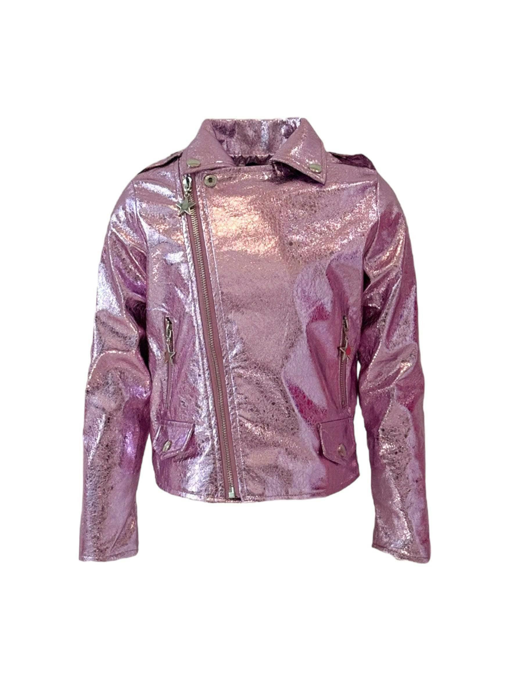 Metallic Rose Moto Jacket