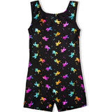 Shimmer Holographic Sleeveless Biketard, Black