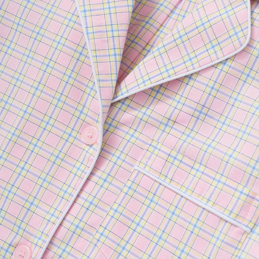 Women's Twill Pajama Set in Peony Plaid
