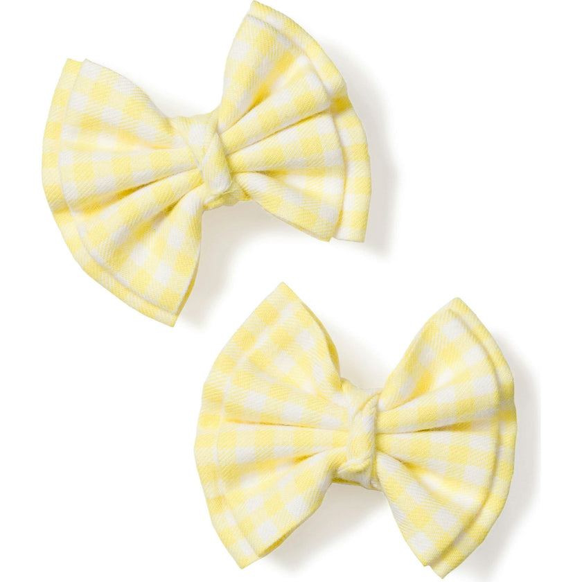 Girl's Twill Hair Bows in Pink Gingham