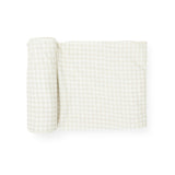 Stretch Knit Swaddle Blanket - Tan Gingham