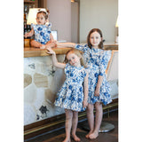 Blue Garden Romper, White Blue