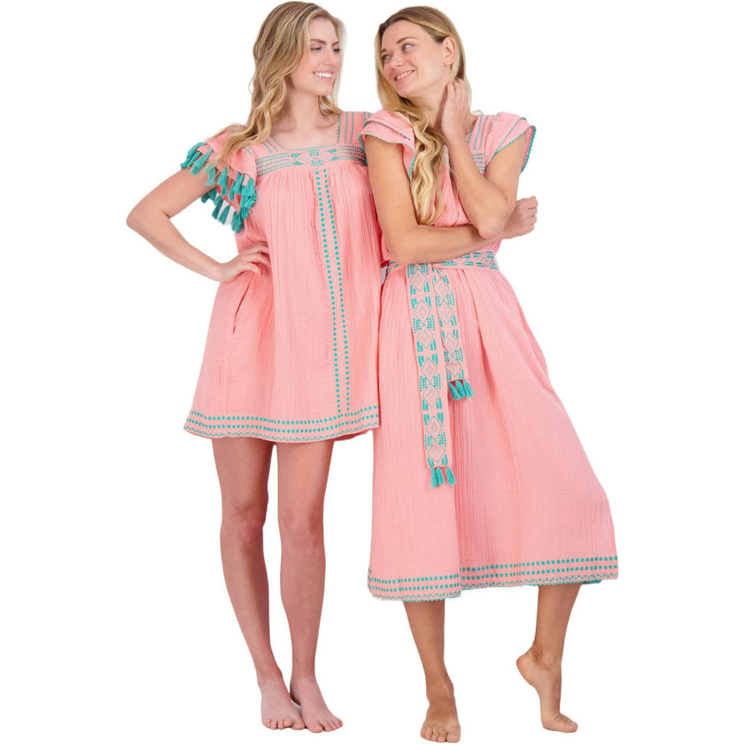 Women's Maxi Sandrine Embroidered Dress, Pink