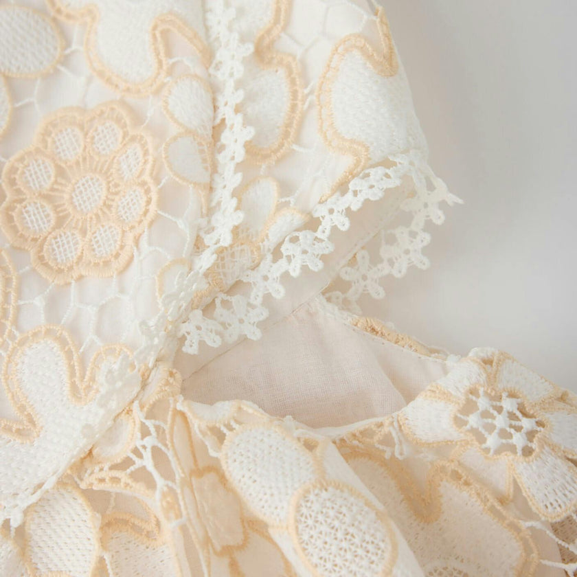 Haley Embroidered Frill Maxi Dress