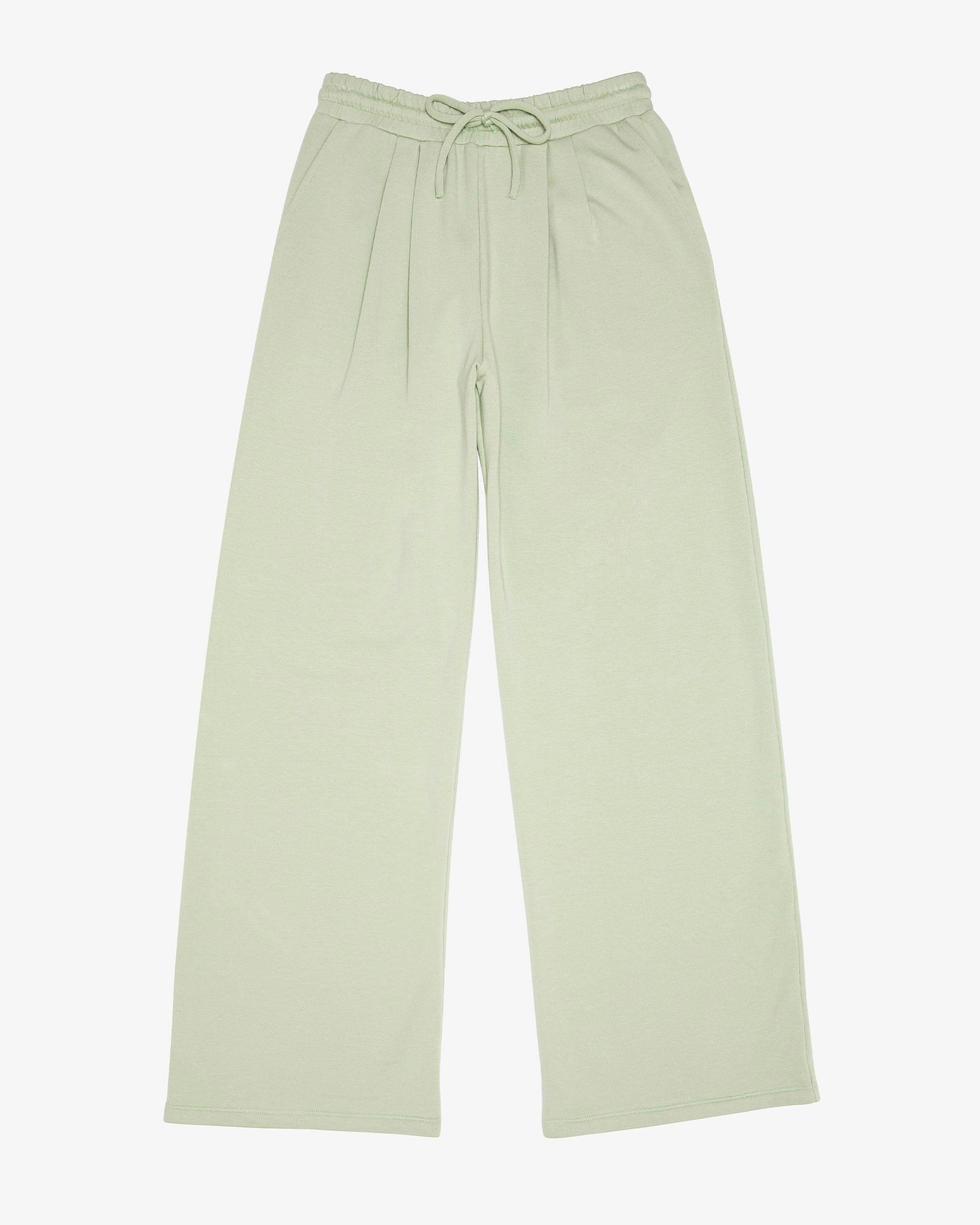 French Terry Pleated Wide Leg Pant
