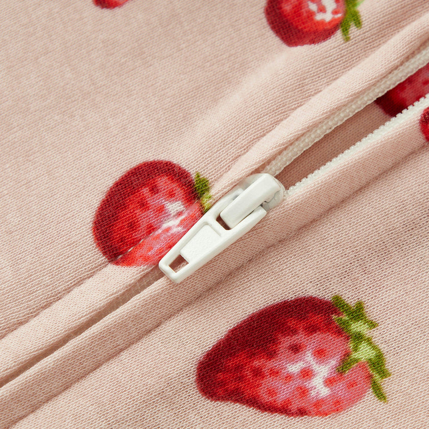 Strawberry Organic Cotton Zipper Pajama