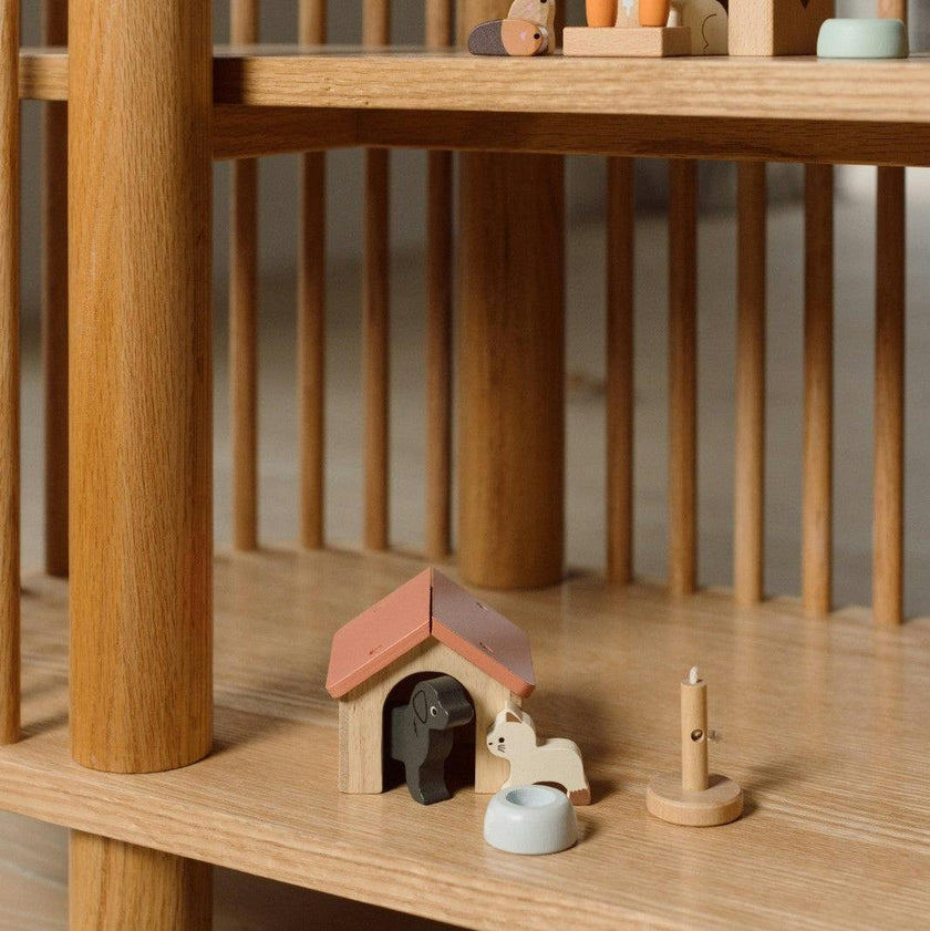 Oak Two Tiered Fluted Shelf