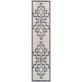 Ashkii Minimalist Medallion Machine-Washable Area Rug, White