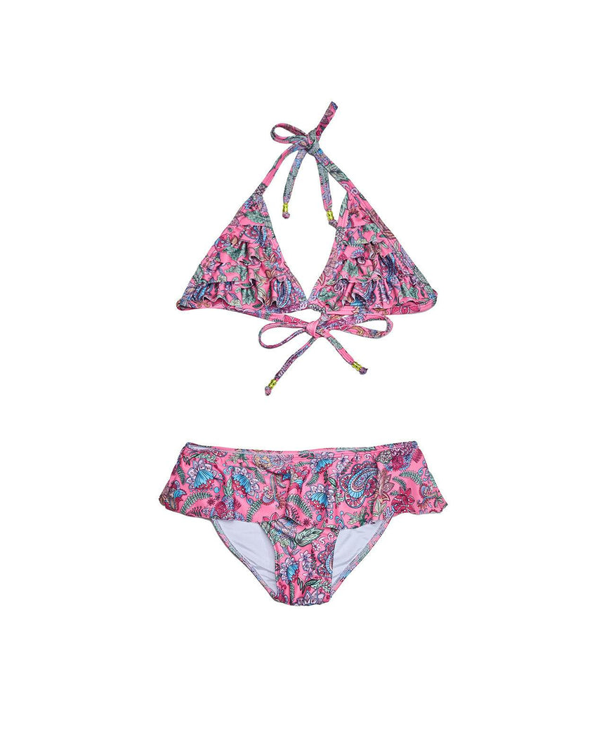 Girls Frill Bikini Set – Triangle Top & Frill Detail (Liberty)