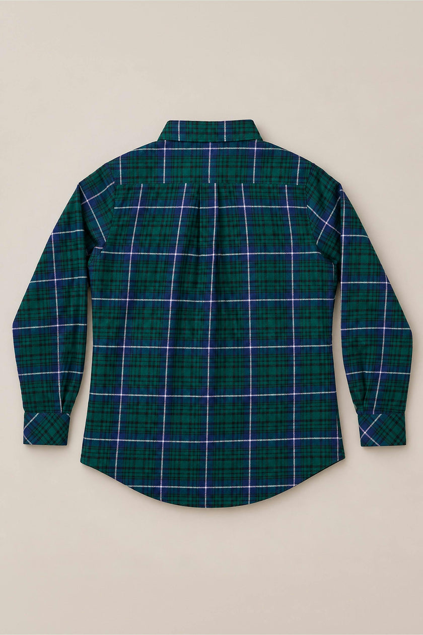 Mens John Shirt in Emerald Plaid