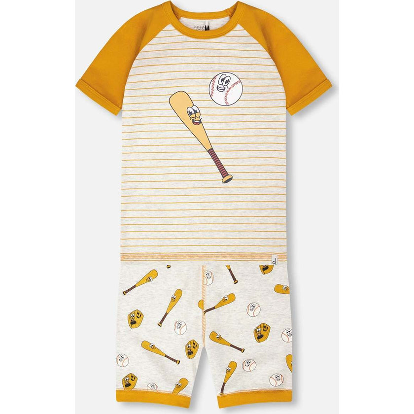 Organic Cotton Two-Piece Pajamas Set, Grey