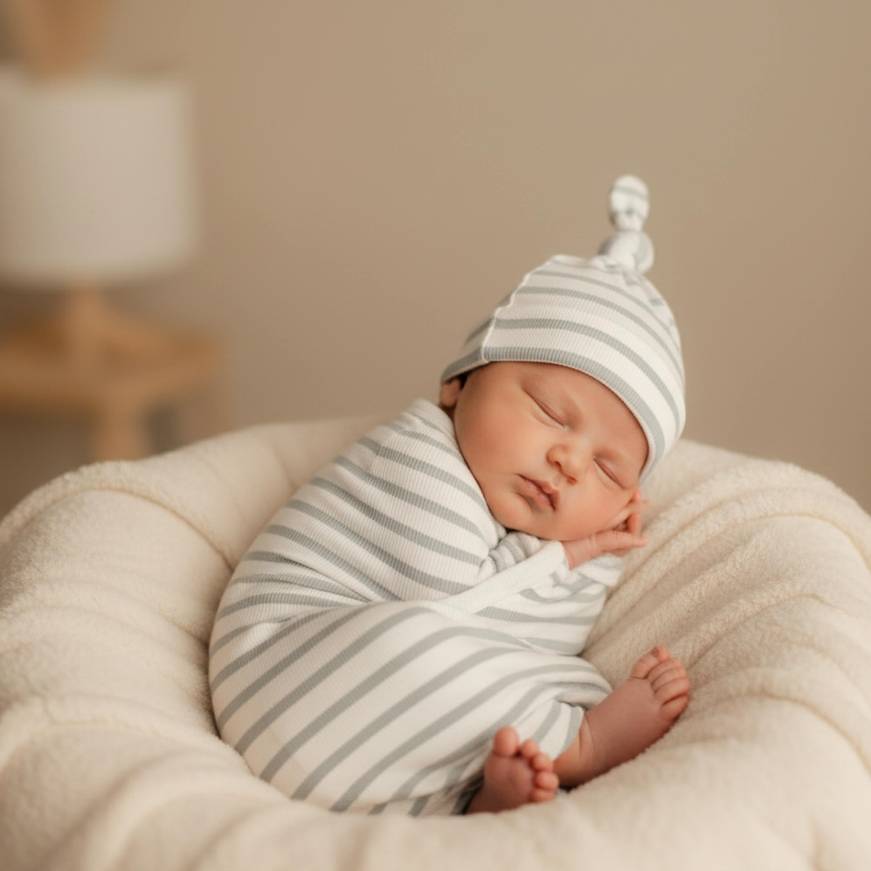 Organic Swaddle Blanket & Hat Set