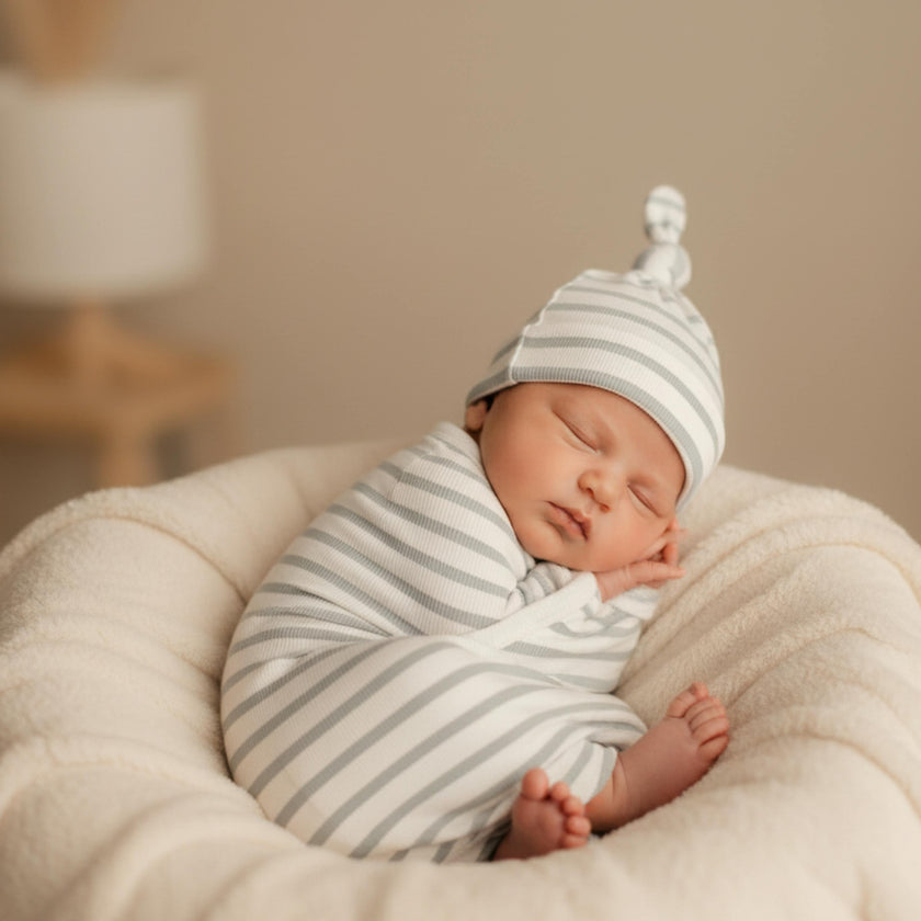Organic Swaddle Blanket & Hat Set