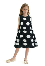 Black Polka Dot Sleeveless Dress